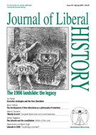 Cover of Journal of Liberal History 54 – Special issue: The 1906 landslide: the legacy