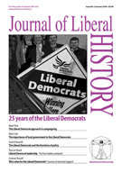 Cover of Journal of Liberal History 83 – Special issue: The first 25 years of the Liberal Democrats